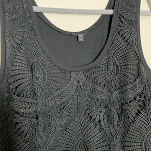 Beautiful black lined crocheted tank top